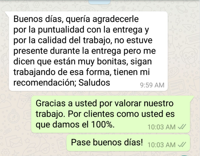 Cliente satisfecho en Naco