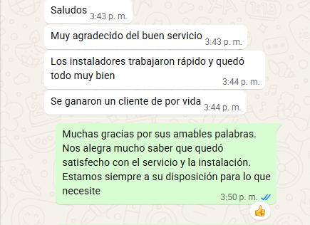 Cliente satisfecho en Piantini