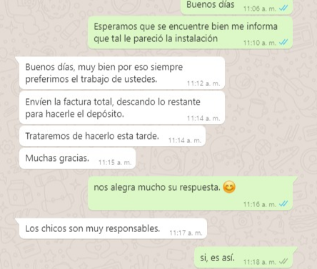 Cliente satisfecho en Serrallés
