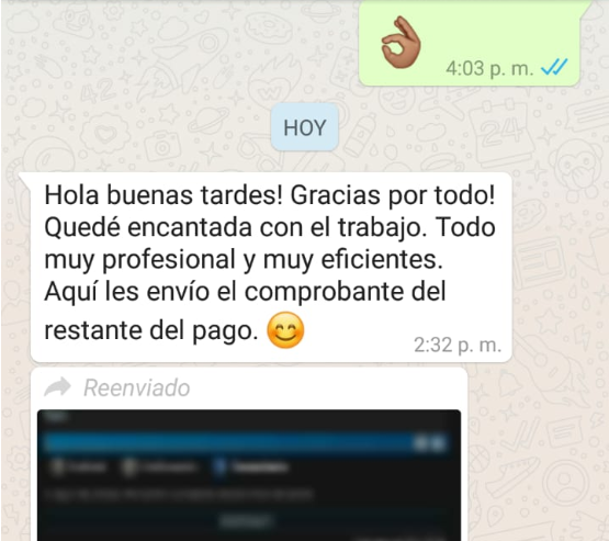 Cliente satisfecho en Ensanche Paraíso